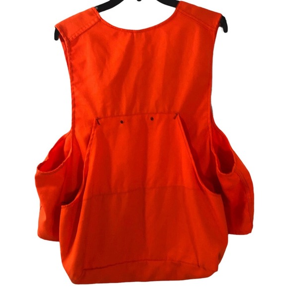 UTICA DUXBAK Mens XL Sportsman's SHOOTING SHELL POCKETS VEST Orange - Picture 2 of 6